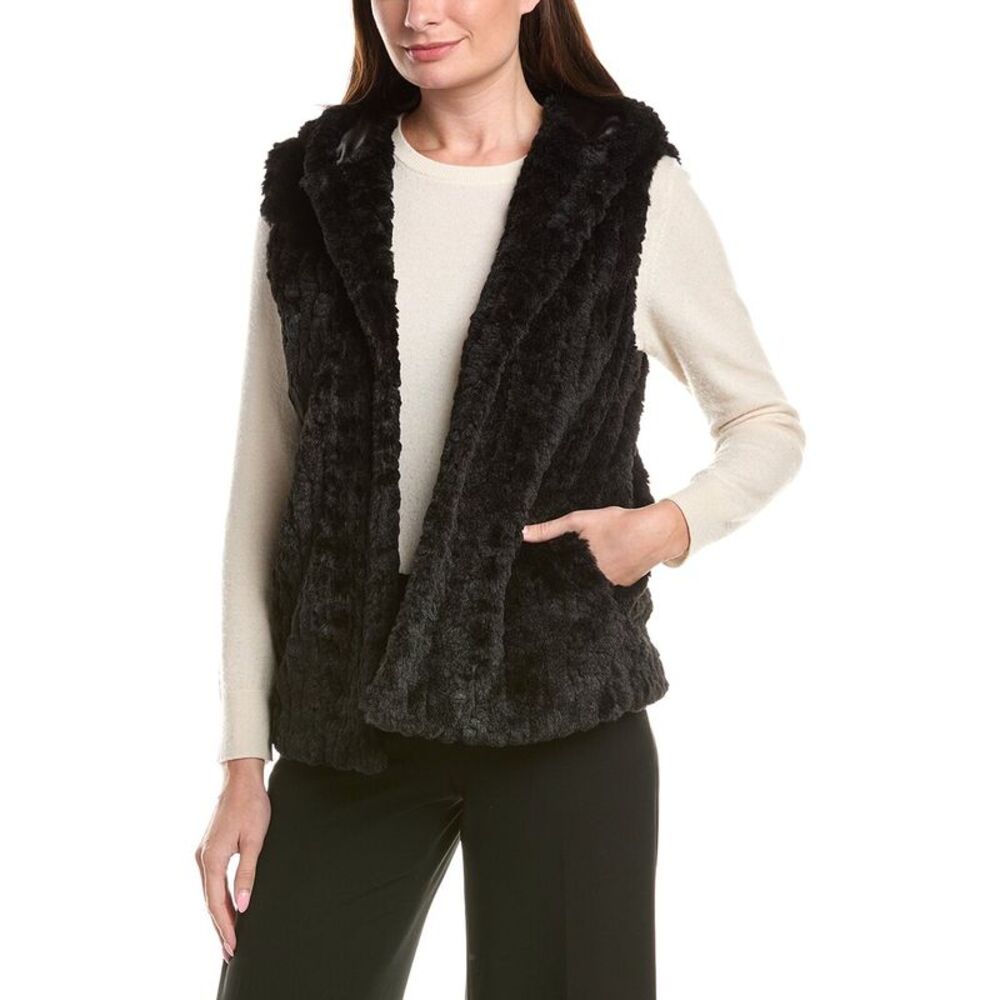 Joseph Ribkoff Womens  Hooded Vest, Black